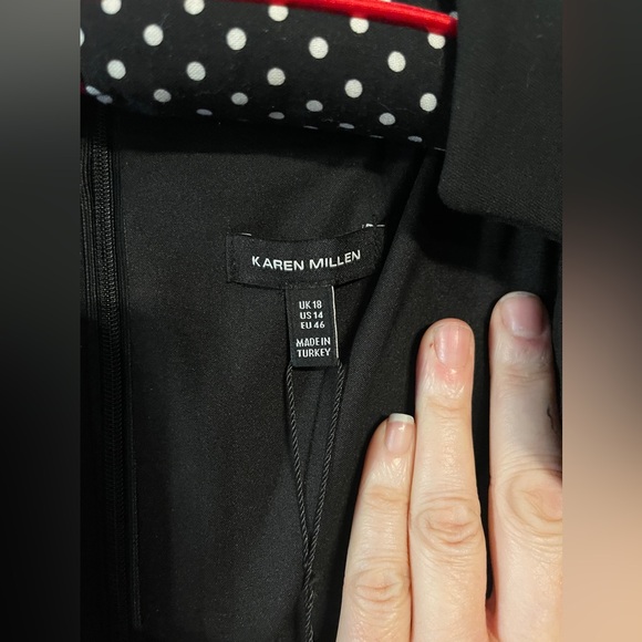 Karen Millen Plus Size Structured Crepe Lace Up Forever Midi Dress Size - Picture 5 of 8